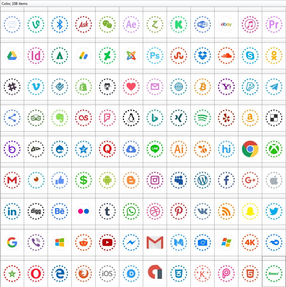 social networks colors
